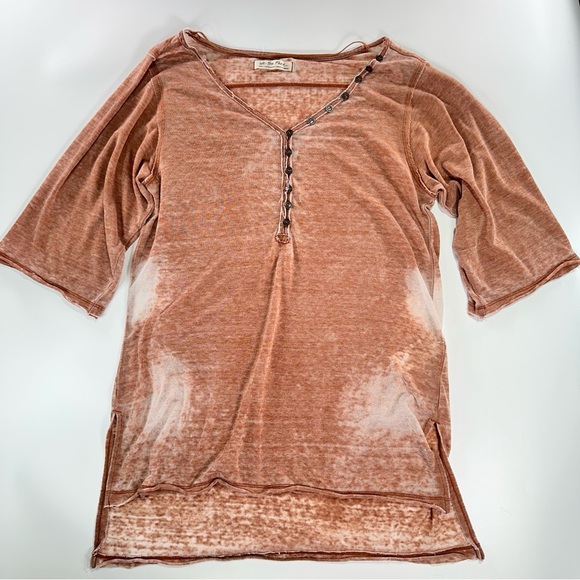We The Free layering henley burnout top brown small - Picture 2 of 10